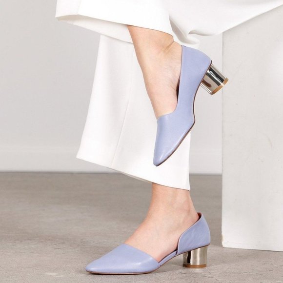 BY FAR Shoes - BY FAR Karla D'Orsay Mirror Heel Leather Pumps 38